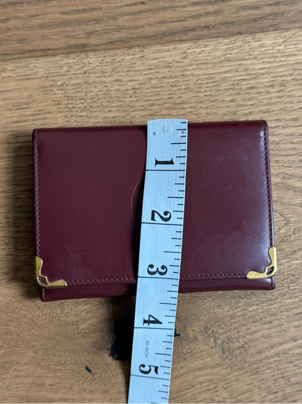 Cartier “Must De Cartier” Burgundy Calfskin Card Holder - GUC+ - Vintage Y2K - Picture 10 of 11